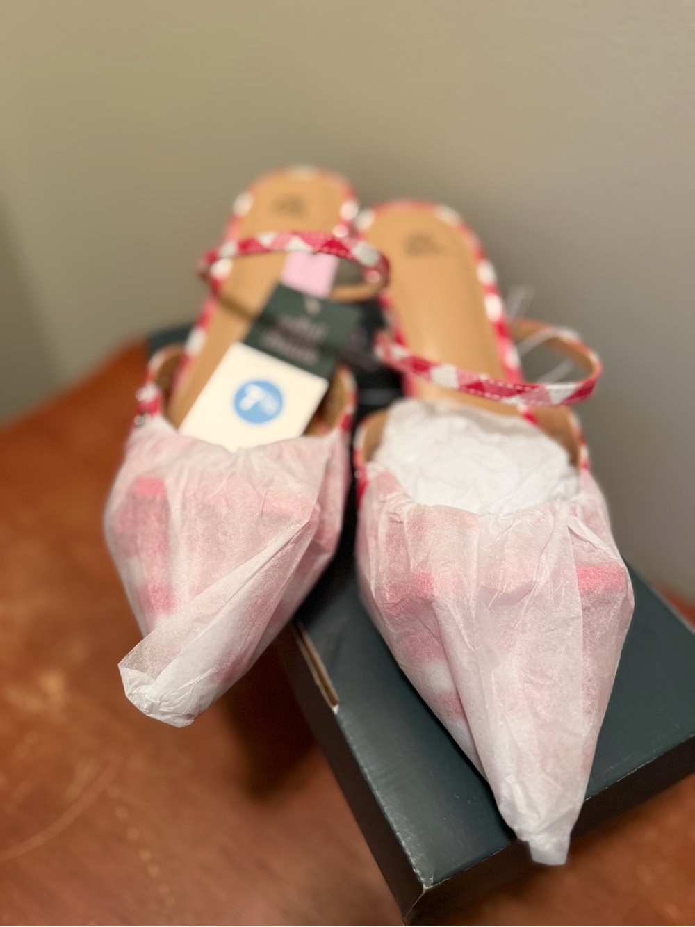 NWT Wild Fable Red Gingham Slingback Kitten Heels - Picture 7 of 10
